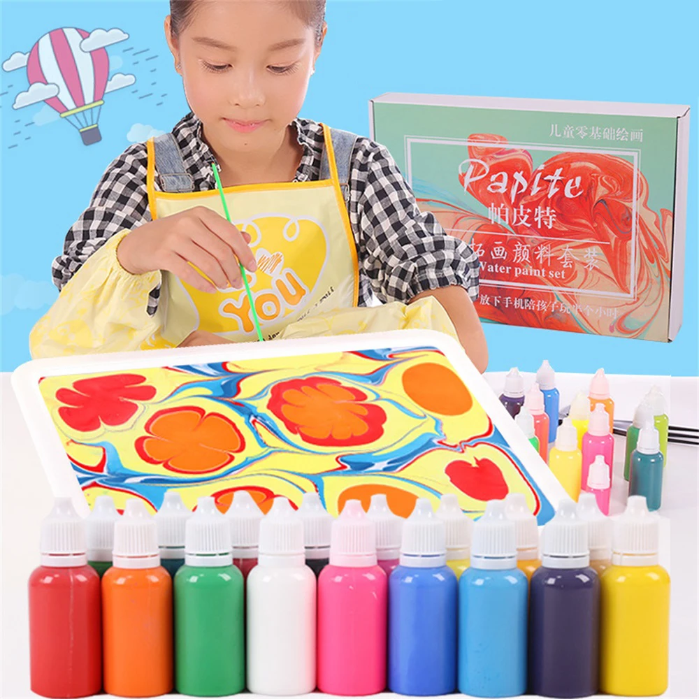 18 Colors Water Extension Paint Tie Dye Kit Non-toxic DIY Kid Graffiti Textile Paint Colorful Paper Clothing Handmade Pigment