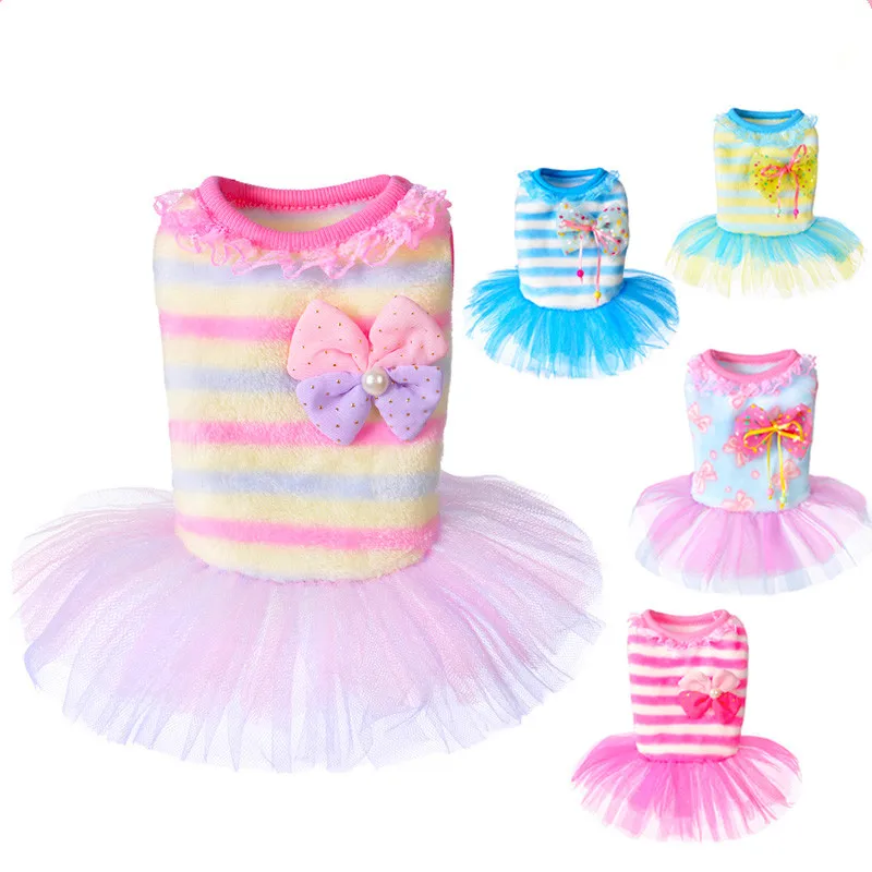 Зимнее платье для собак Tutu Cat Chihuahua щенок Yorkie одежда маленьких юбка костюм
