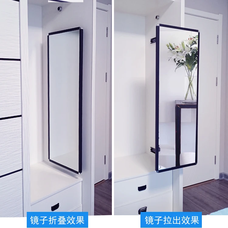 Алюминиевое HD взрывозащищенное зеркало встроенное раздвижное шкаф скрытое