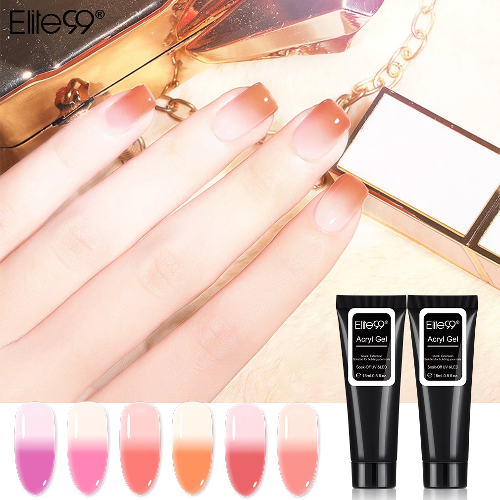 Elite99 Poly UV Gel For Extension Nail Gel Extension White Clear Glitter Temperature Color