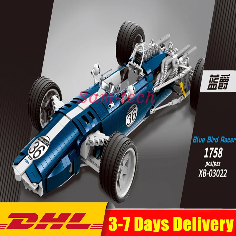 

XINGBAO 03022 Genuine 1758PCS The Blue Racing Car Set Building Blocks Bricks Educational Funny Toys As New Year Gifts For Kids
