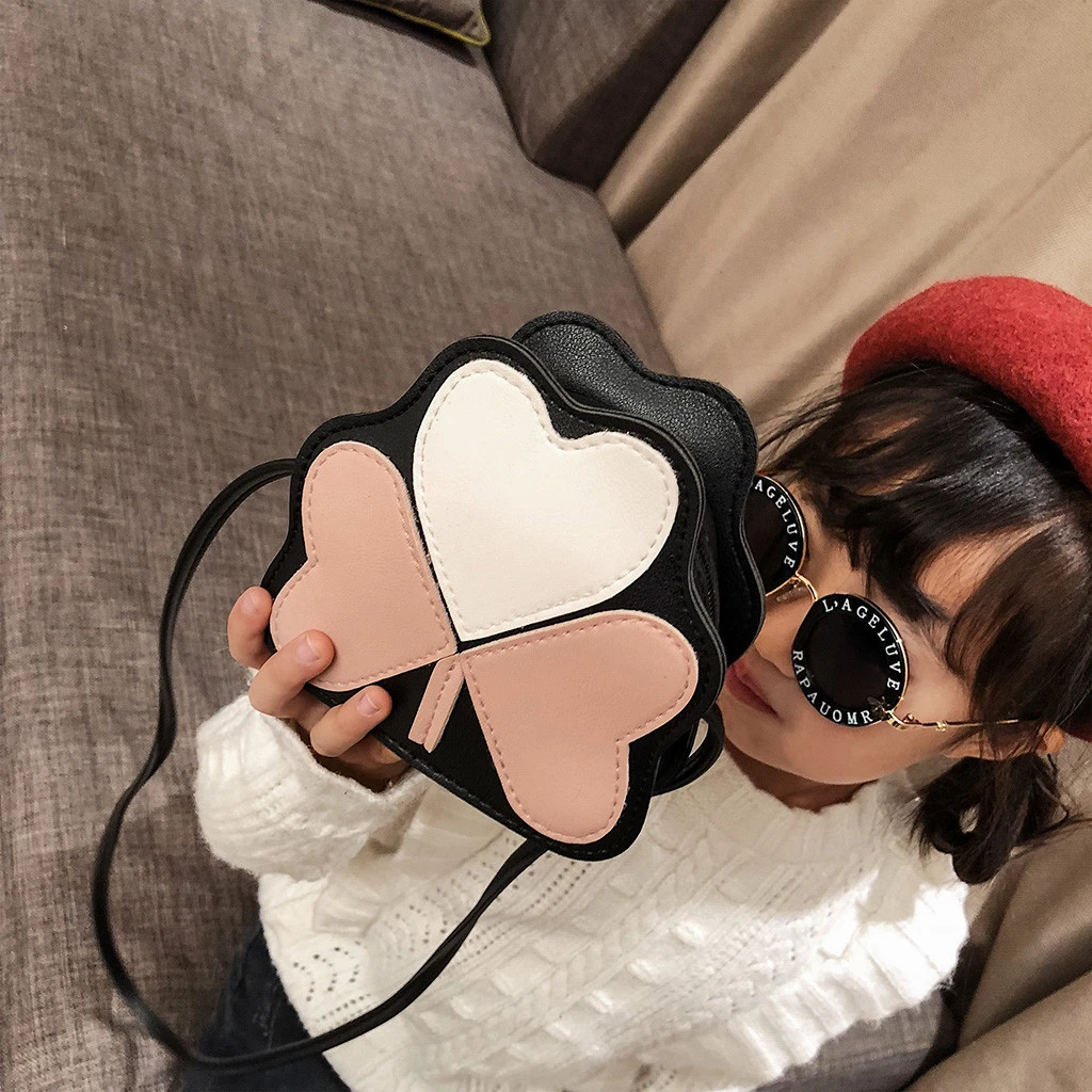2019 Girl Backpacks Coin Purse Handbag Children Wallet Small Kids Shoulder Handbag Crossbody Purse Money Baby Heart Bags 823