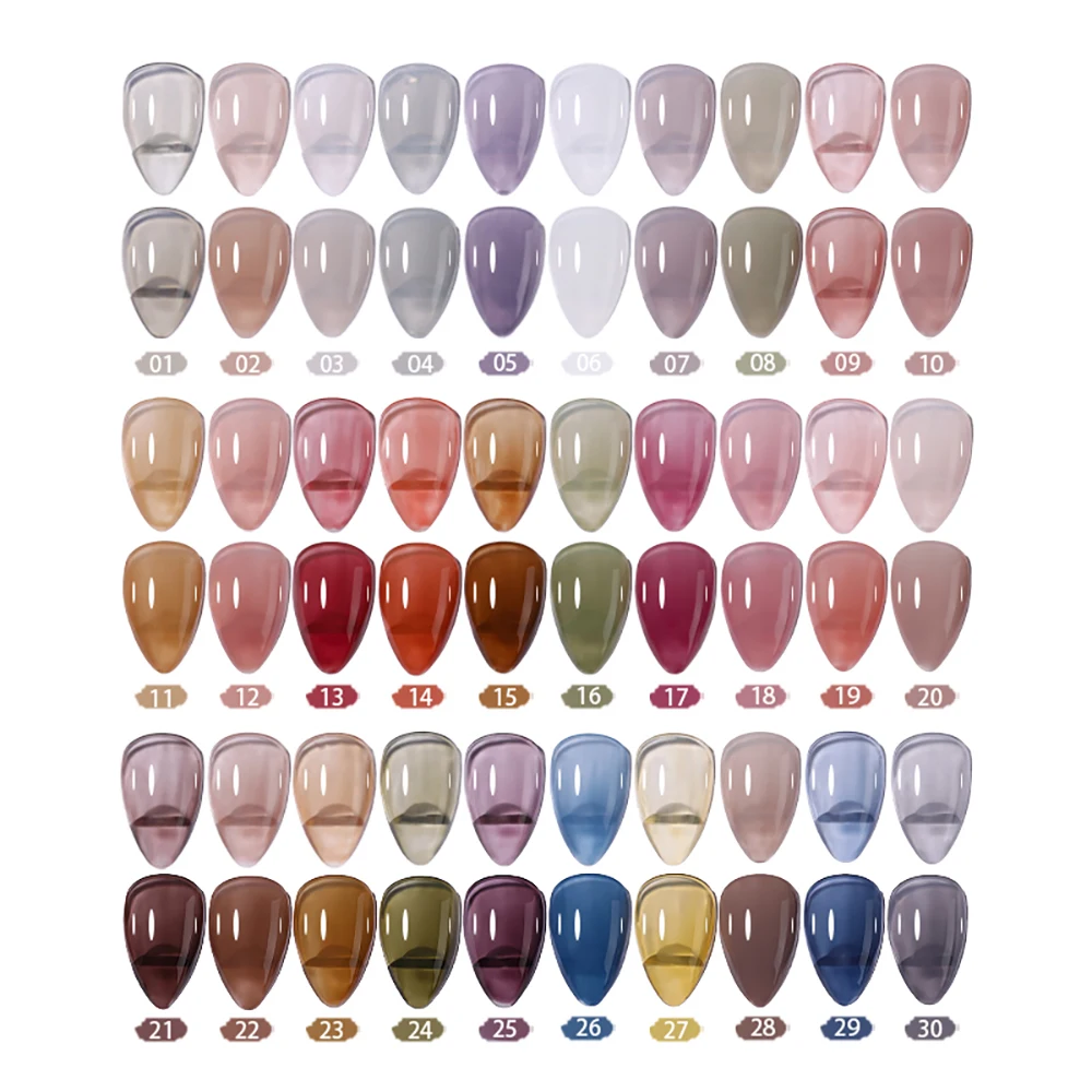 Vendeeni 30 색 투명 젤 네일 폴리시 더티 컬러 UV LED 젤 바니시 얼음 비취 네일 아트 젤 래커 15ml