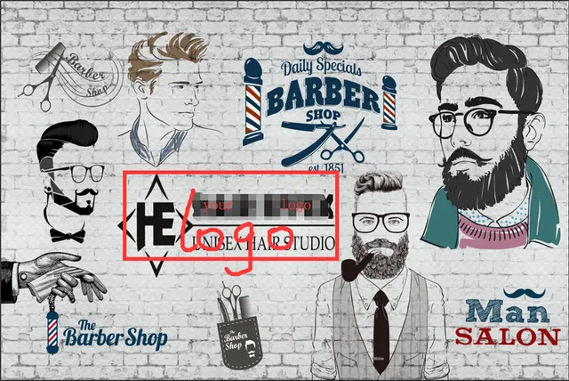 Barber Shop Salon Beautiful Wallpaper Unisex Stock Illustration 1873829758  | Beautiful wallpapers, Salon wallpaper, Barbershop design