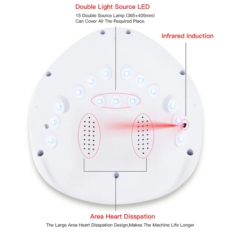 45 Вт УФ светодиодный умный индукционный светильник для ногтей, Гель-лак для ногтей, сушилка, УФ-светильник, быстрая сушка, отверждение, маникюр, фототерапия
