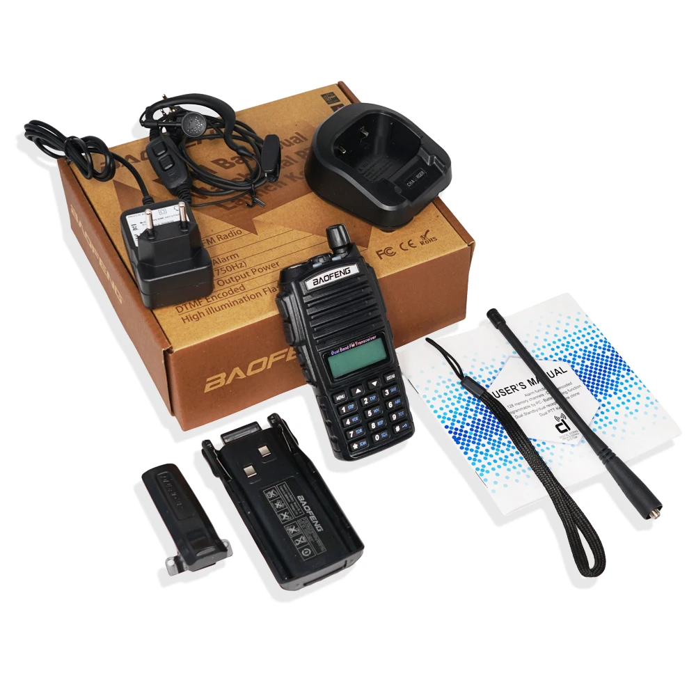 10km 8W Двухполосный рация UV 82 Baofeng FM трансивер портативное радио ветчина 128CH VHF/UHF
