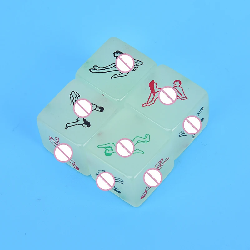 6 Side Erotic Luminous Dice Couples Flirting W/Posture Toys Love Posture Guide Night Lights Luminous Love Dice Sex Toy acrylic dice game dice dice set