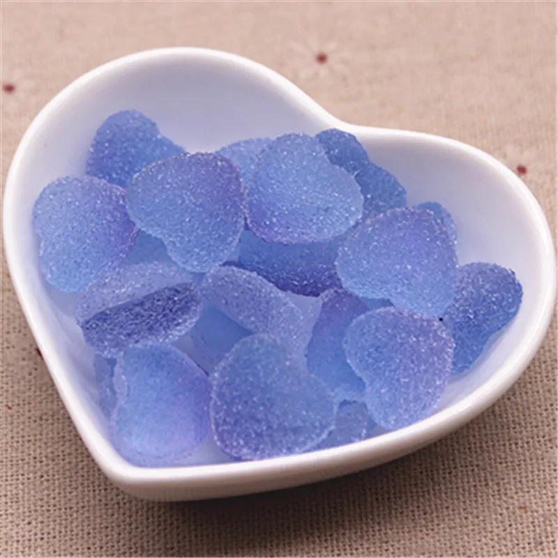 gradient blue 20 шт 17 мм Единорог Цвет Смола Сердце Flatback Кабошон Моделирование Мягкие конфеты еда Искусство DIY чехол для телефона заколка для волос украшения - Цвет: gradient blue