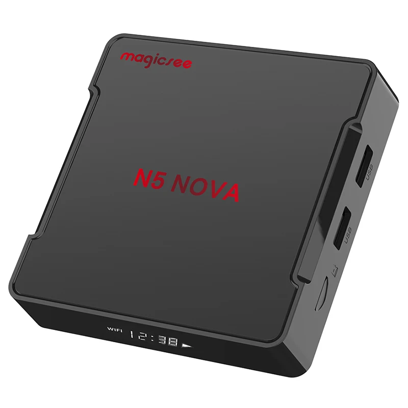 Magicsee N5 NOVA Android 9.0 TV Box Rockchip3318 4GB RAM+64GB ROM 2.4GHz+5GHz WiFi Bluetooth 4.0 Support 4K 2.4G Voice Remote