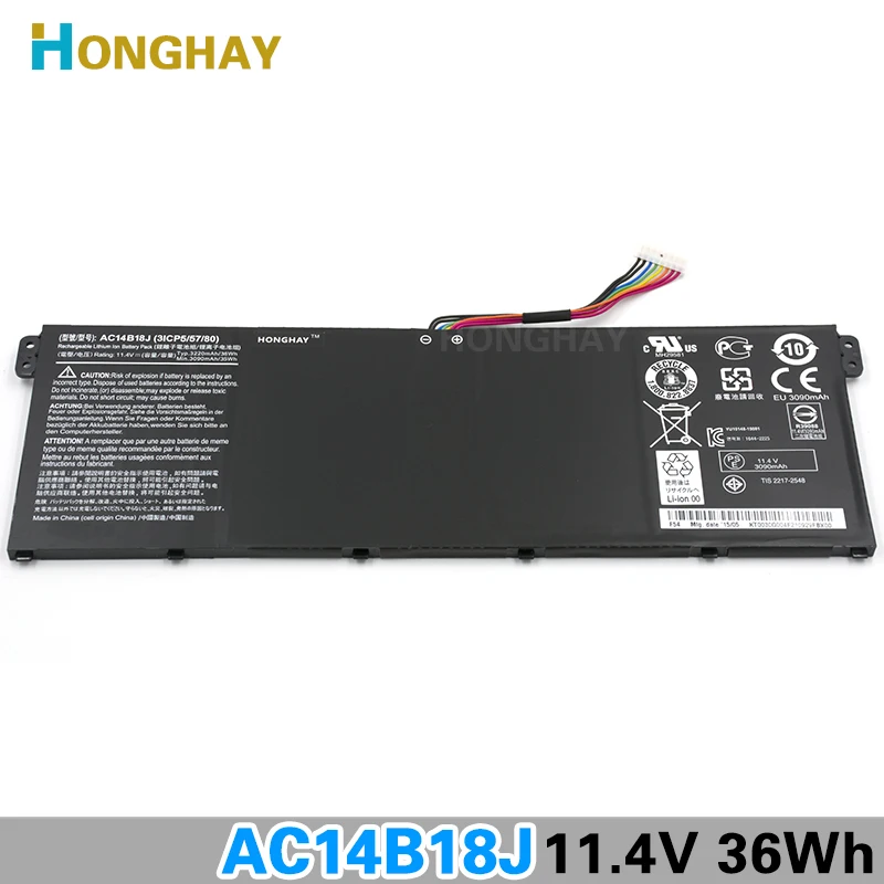 Аккумулятор HONGHAY AC14B18J для ноутбуков Acer Aspire Новый аккумулятор 1 5 6 2 3 N15W4 N15W4|battery for