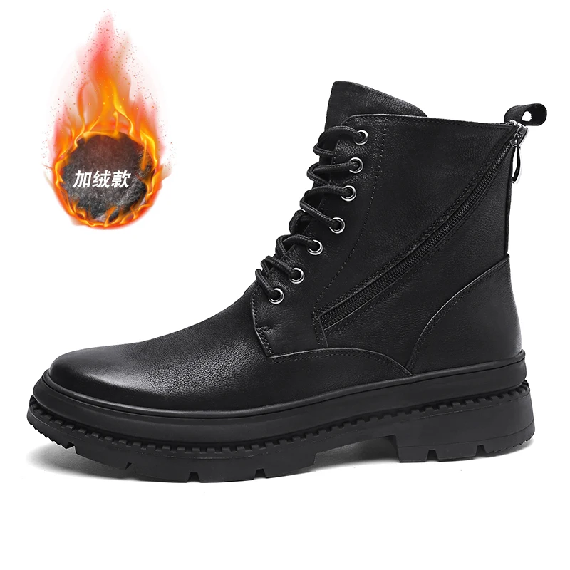 Стальная безопасная обувь американские кожаные ботинки в военном стиле для боевого бота, тактические ботинки для стрелы зимние ботинки уличные ботильоны* 9068 - Цвет: Черный