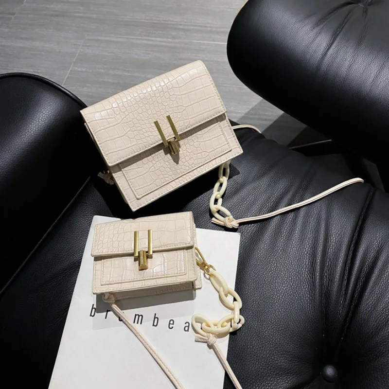 

New Crocodile Pattern Small Square Package Fashion Crossbody for Women 2020 Chic Handbag Female Shoulder Bag Ladies Tote Bag