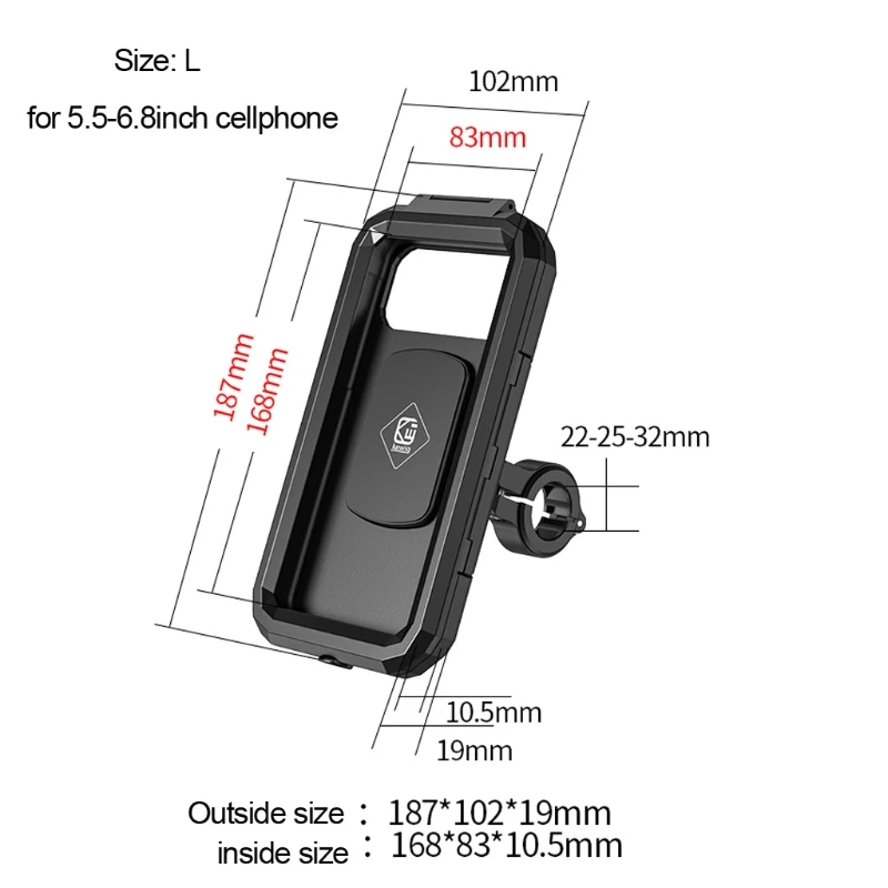 

Waterproof 12V Motorcycle Wireless Charger 15W Qi/ Type C PD Fast Charge Phone Mount Holder Box for 3 to 6.8" Cellphone .