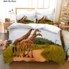 African Animals Giraffe Sunset Bedding Set 3D Duvet Cover Set Bedspread For Boys Girls Kids Home Textiles Microfiber Bedspread 4