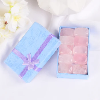 10 Pcs /Set Natural Tumbled Stone 15-20mm Rose quartz Bead Chakra Healing Crystal Irregular Polishing Amethyst Home 7