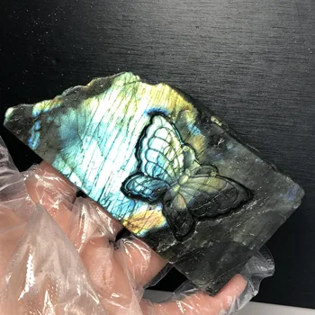 

natural blue labradorite hand crved and polished crystal stone butterfly