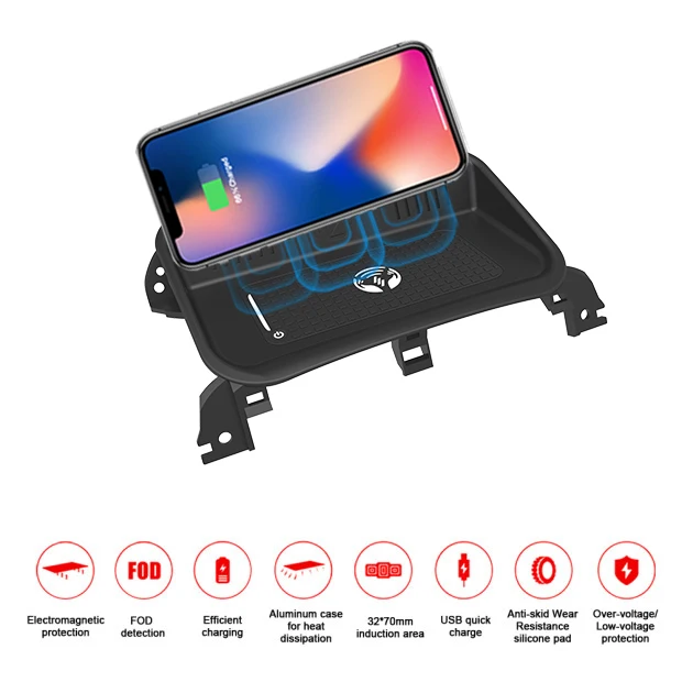 Qi автомобильное беспроводное зарядное устройство для Toyota Corolla для iPhone Xs Max X XR samsung S10 S9 инфракрасный Быстрый держатель телефона