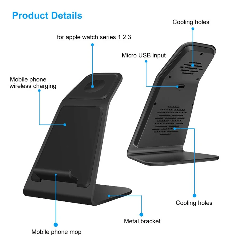 JKING Быстрое беспроводное зарядное устройство для iPhone X XS Max XR 8 Plus samsung S8 S9 Plus Note 9 Pad Watch 3 2 1 Подставка qi зарядное устройство для телефона