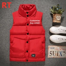 RT мужской жилет зимний утолщенный теплый жилет без рукавов мужской модный Удобный мужской жилет Повседневные Топы в стиле Харадзюку