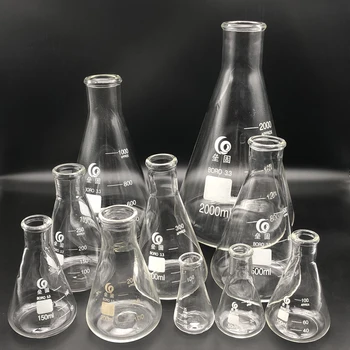 

1set or single one Lab Glass Erlenmeyer Flask Laboratory Borosilicate 3.3 Conical Flask