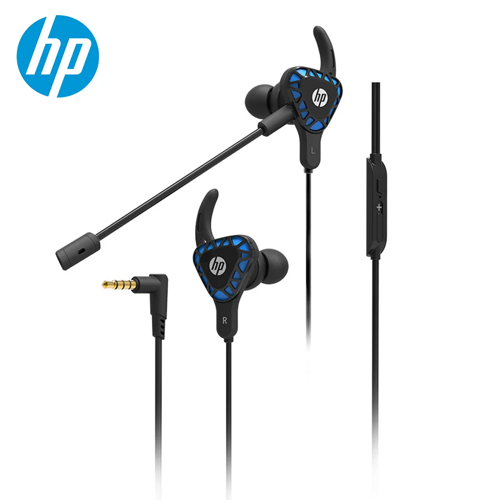 cheap HP Gaming In Ear Earphone with Dual Microphone Mic 3.5mm Stereo Wired Headset for PUBG Gamer for Mobile Phone PC Computer Earbud