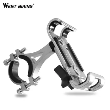 

WEST BIKING Aluminium Alloy Bike Phone Holder 4.7-6.5" Cell Phone GPS Mount Holder Bicycle Phone Support Cycling Bracket Mount
