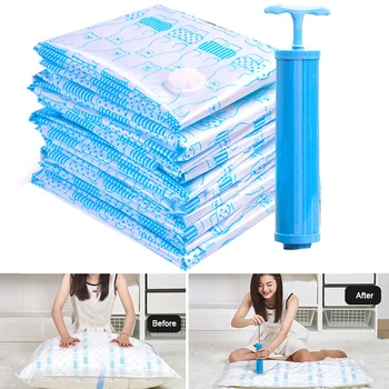 

11 Pcs/set Home With Pump Travel Reusable Practical Vacuum Compressed Storage Bag Dustproof Organizer Foldable Save Space Seal