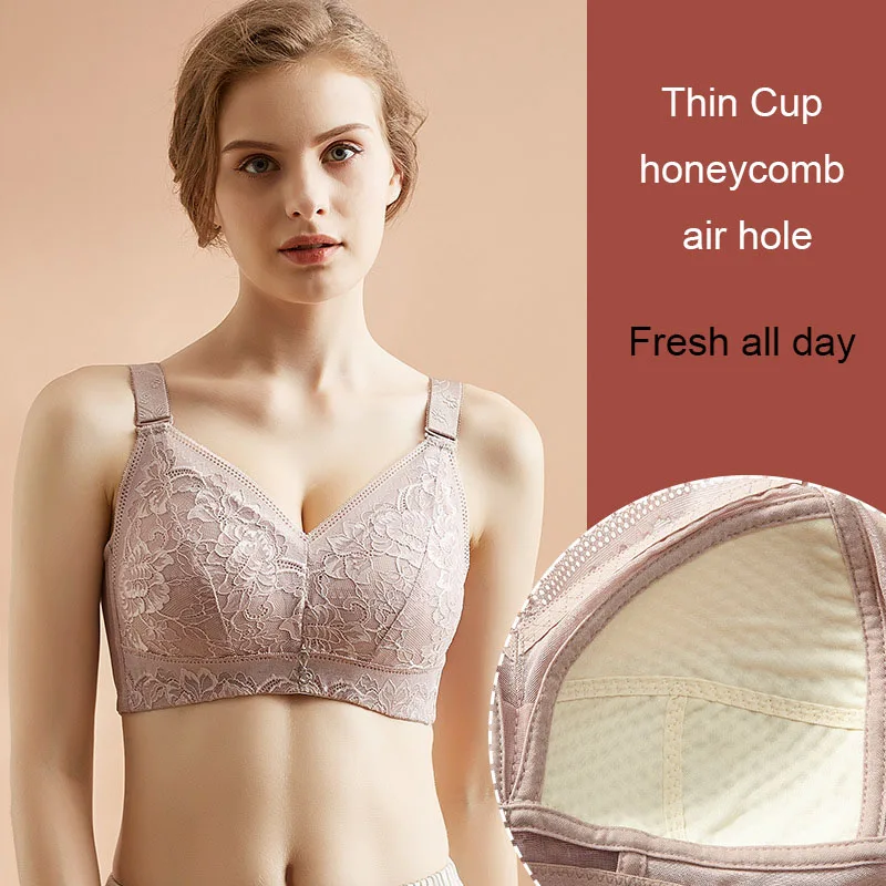 FallSweet Thin Cup Wireless Bras for Women Hollow Out Lightly Lined Bras 32  to 40