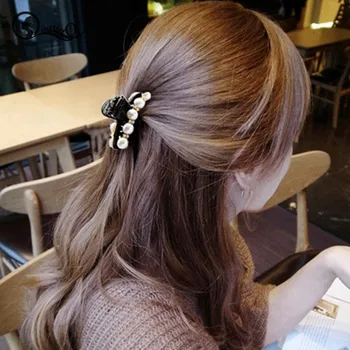 

Elegant Girl Hair Claw Retro Luxury Trendy Pearls Hairpins Hair Big Pearls Crab Hair Claw Women Accessories Headwear 3 Size