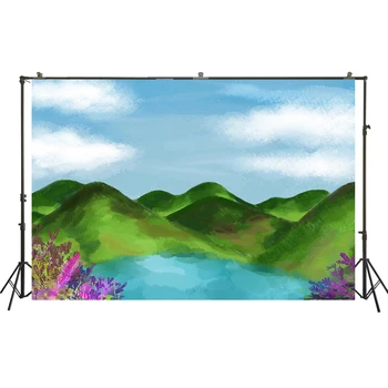 

HUAYI Photography Backdrop Newborns Child Birthday Photo Background Watercolor Painted Baby Shower Photo Backdrop W-3417