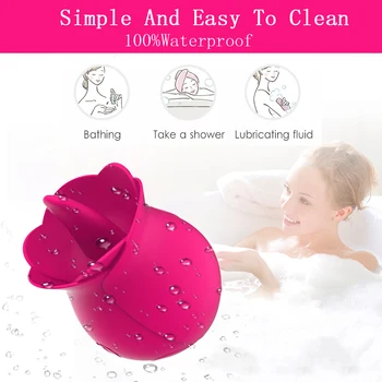 Rose Shape Vagina Tongue Licking Vibrator Intimate Good Nipple Oral Licking Clitoris Stimulation Powerful Sex Toys for Women 6