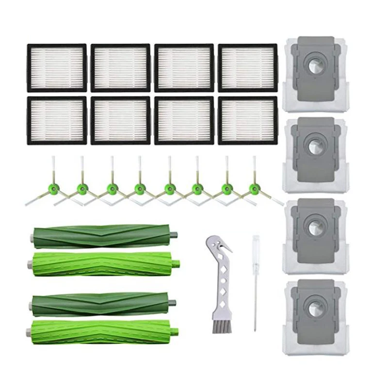 

Replacement Accessory Kit for IRobot Roomba I7 I7+/I7 Plus E5 E6 Vacuum Cleaner.Replacement Parts Set (2 Set of Rubber Brushes,8