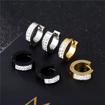 

30pcs Fashionable titanium steel black men earrings and mens earrings for men and women boucle d’oreille homme nausznica