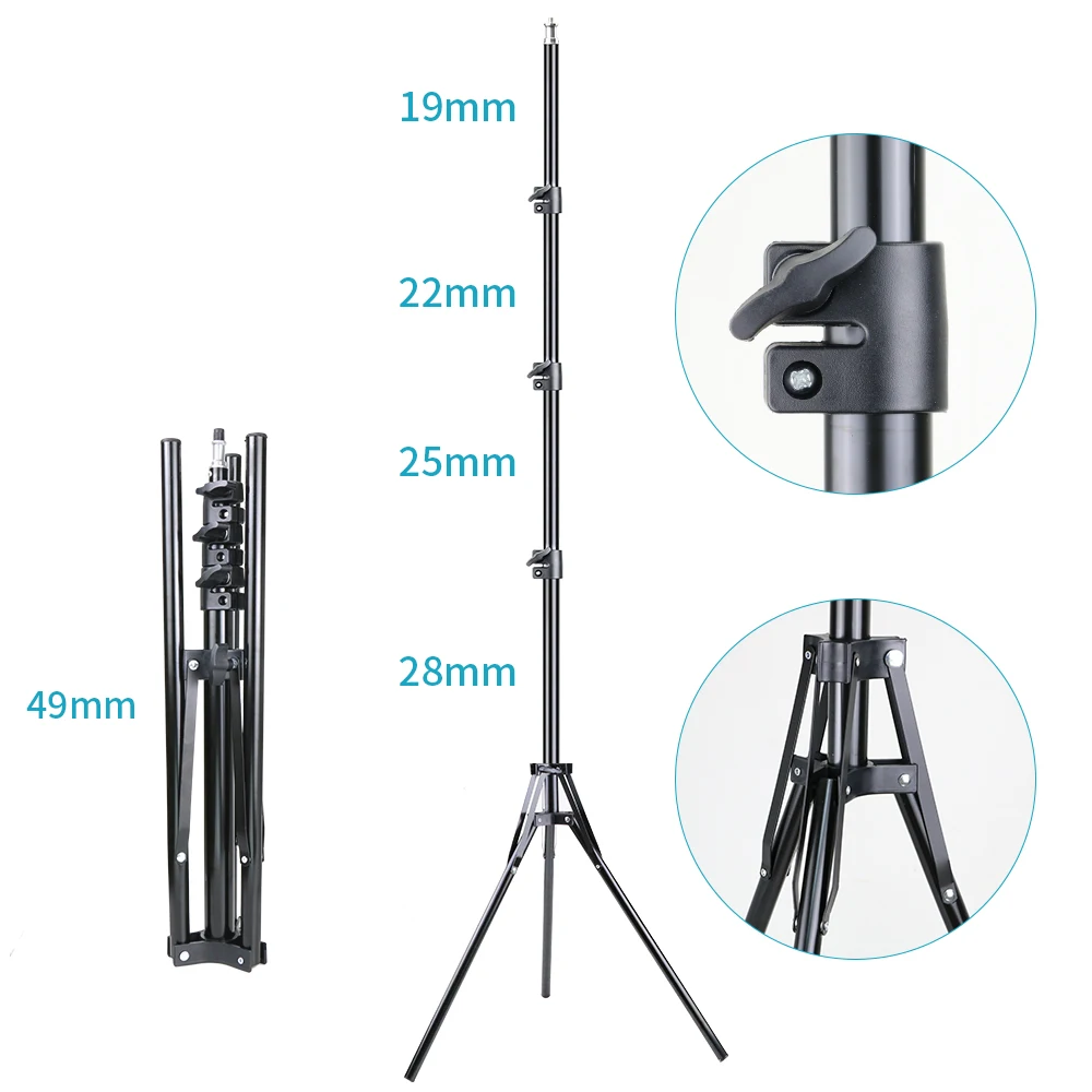 Dimmable 18inch Ring Light 2700-7000K Warm Cold Lamp With 1.9m Tripod 45cm Photography Lighting For Youtube Video Selfie Light