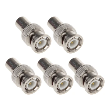

5x BNC Male To RCA Female Coaxial Connector Adapter For CCTV Surveillance Video
