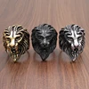 Punk 316L Stainless Steel Silver Color Gold Black Plated King Lion Head Ring Jewelry 1