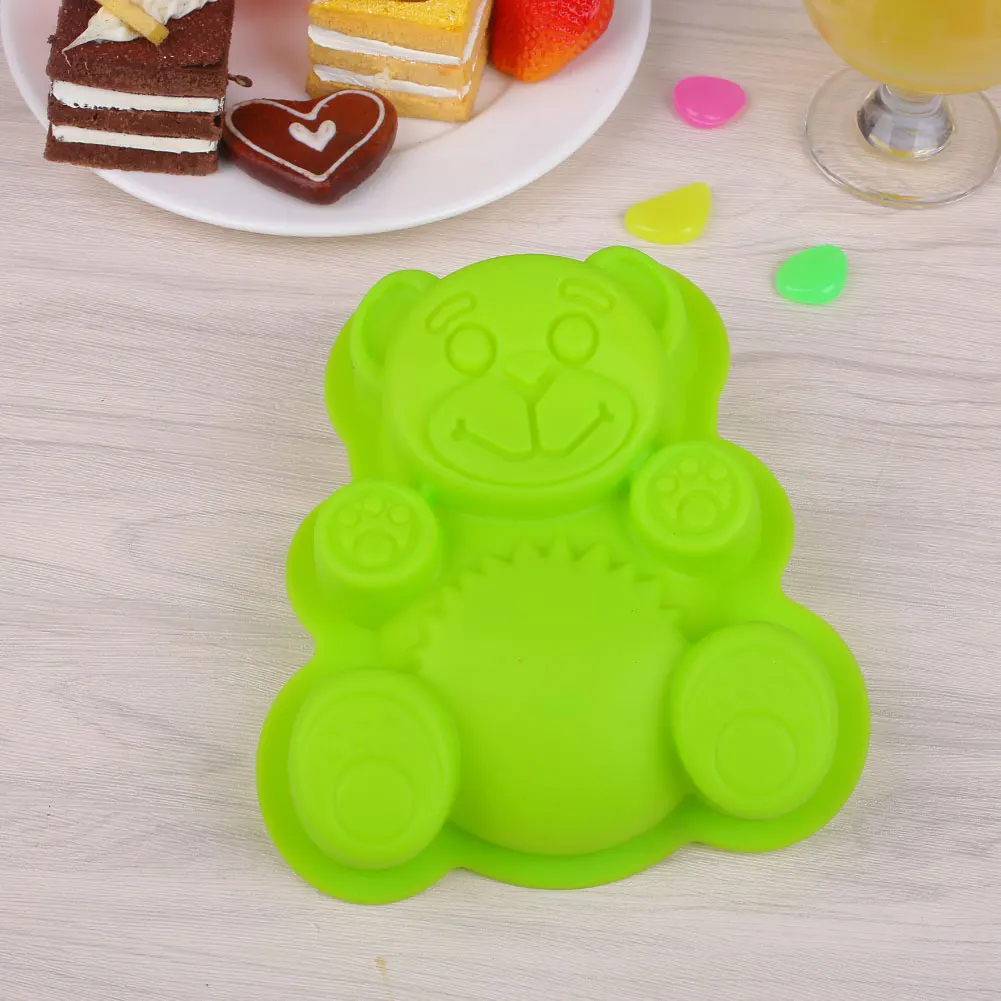 DIY 3D Плюшевый Медведь Торт Помадка желе силиконовые формы для изготовления мыла, шоколада выпечки инструмент