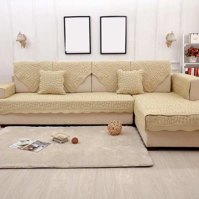 

Newly Non-slip Corner Sectional Sofa Cover Towel 3D Stone Style Sofa Cover Slipcover Sofa Couch Cover Towel Mats Sofa Protector