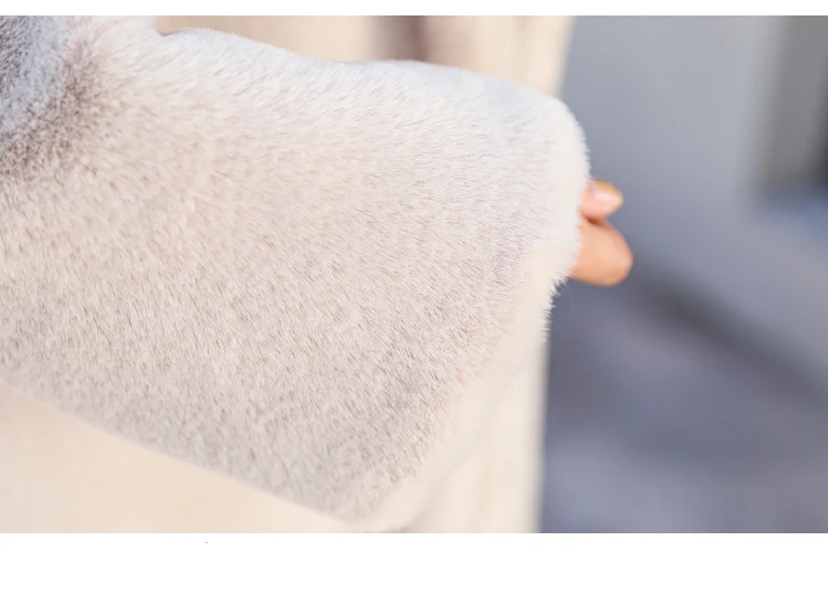 Winter Women High Quality Faux Rabbit Fur Coat Luxury Long Fur Coat Loose Lapel OverCoat Thick Warm Plus Size Female Plush Coats