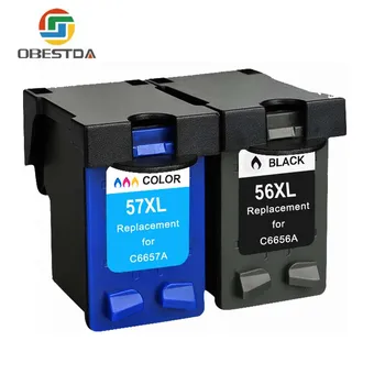 

Obestda 56XL 57XL Refilled Ink cartridge Replacement for HP 56 57 for Deskjet 450CI 5550 5552 7150 7350 7000 2100 220 Printer