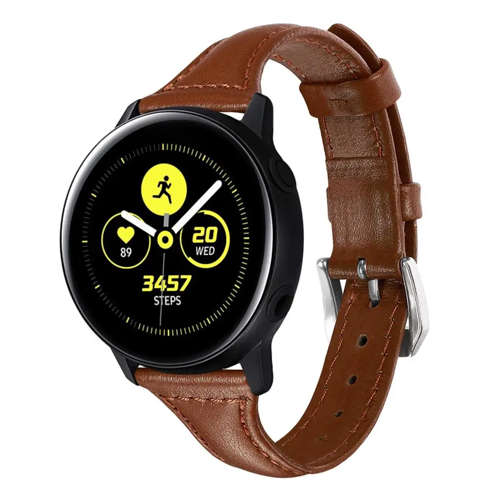 Ремешки для samsung Galaxy Watch, активные ремешки, кожа 20 мм, ремешки для часов, кожа для Galaxy Watch 42 мм, кожаный ремешок, розовое золото