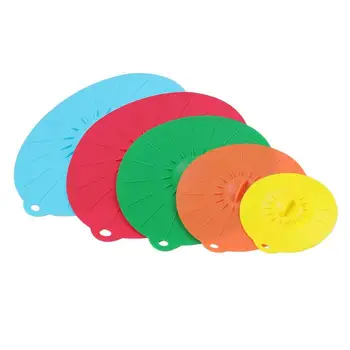 

5pcs Reusable Silicon Lids Microwave Bowl Cover Cooking Pot Pan Universal Lid Cover Tools For Wrap Food Kitchen Accessories