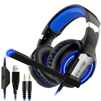 

Gaming Headphone Headset Gamer Wired Over-Ear LED light changing PC Computer Surround Sound Bass Stereo Sealed Ear Wire Headset