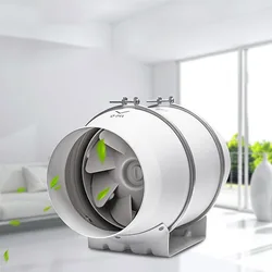 Ventilateur en ligne de 6 pouces, extracteur d'air à flux mixte, pour la maison, la salle de bain, la Ventilation 