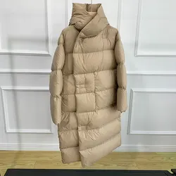 2022 New Women Winter Ultra Light 90% White Duck Down Jacket Female Oversized Warm Long Puffer Coat High Street Parkas