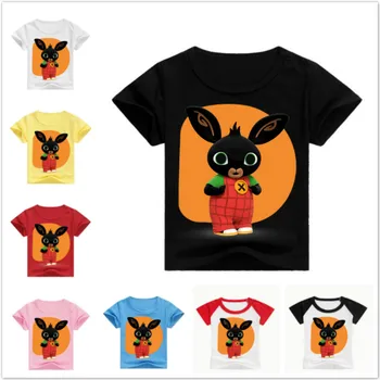 

New Summer Children Short Sleeves T-Shirts For Boys Girl Cartoon Bing Rabbit Print Cotton T Shirts Kids Christmas Baby Tops Tees