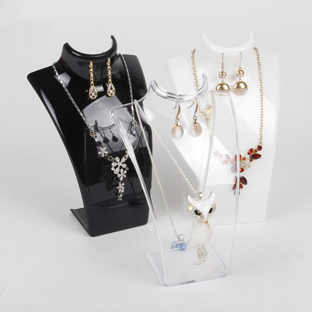 

Acrylic Necklace Earring Jewelry Bust Display Stand Showcase Display Display Rack Necklace Display Holder Jewelry Organizer