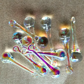 

80pcs/lot clear AB 16*60mm raindrops crystal chandelier parts,beads curtain hanging pendants suncatcher prisms wedding decor