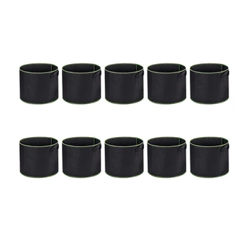 

10 Piece 5 Gallon Long Bag Fabric Flowerpot with Handle, Suitable for Plants, Vegetables and Flowers