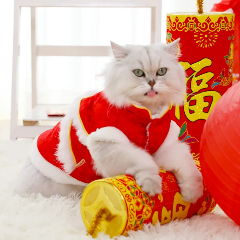 Зимняя теплая одежда для кошек HOOPET, одежда для кошек, одежда для рождественских праздников, товары для домашних животных, костюм для кошек